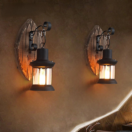 Vintage industriel LED Cage applique murale rétro Loft appliques noir abat-jour E27 applique lumières moderne intérieur luminaire - vue 3 sur 9