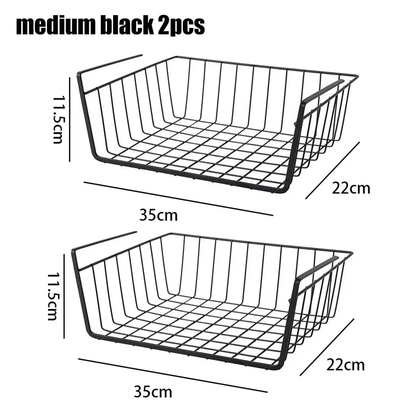 paniers de rangement suspendus en métal pour organisation polyvalente - vue 14 sur 18