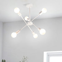 Plafonnier LED En Métal blanc à branches 6 lampes