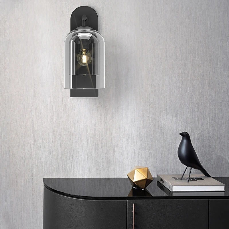 applique murale suspendue scandinave postmoderne en double verre