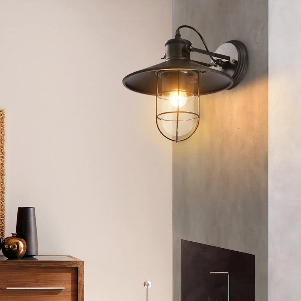 Vintage industriel LED Cage applique murale rétro Loft appliques noir abat-jour E27 applique lumières moderne intérieur luminaire - vue 4 sur 9