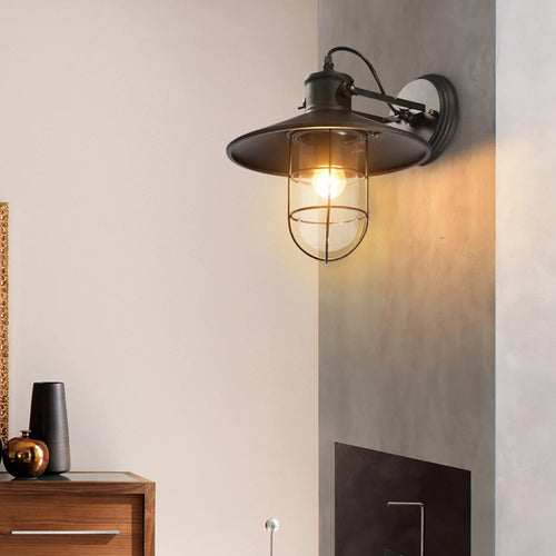Vintage industriel LED Cage applique murale rétro Loft appliques noir abat-jour E27 applique lumières moderne intérieur luminaire - vue 5 sur 9