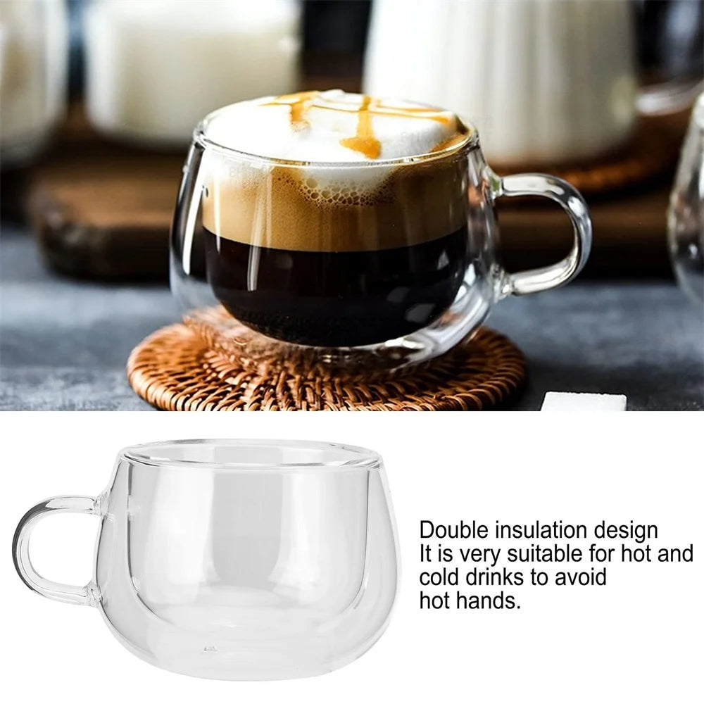 Tasse double paroi verre borosilicate avec anse thermique - vue 7 sur 7
