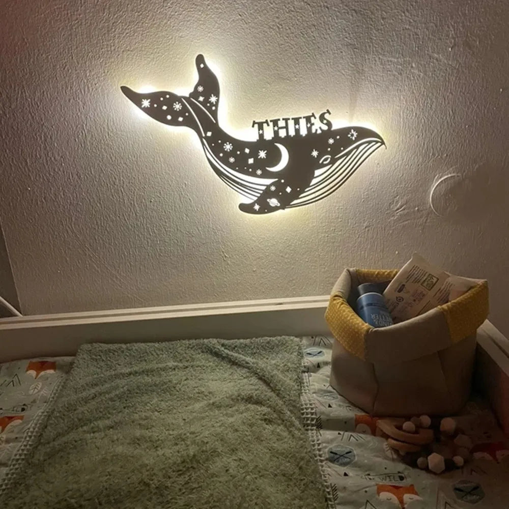 Applique murale LED USB personnalisée en forme de baleine - vue 5 sur 6