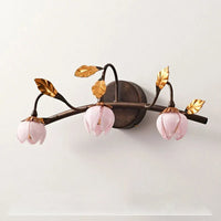 lustre antique avec abat-jour en forme de tulipe art