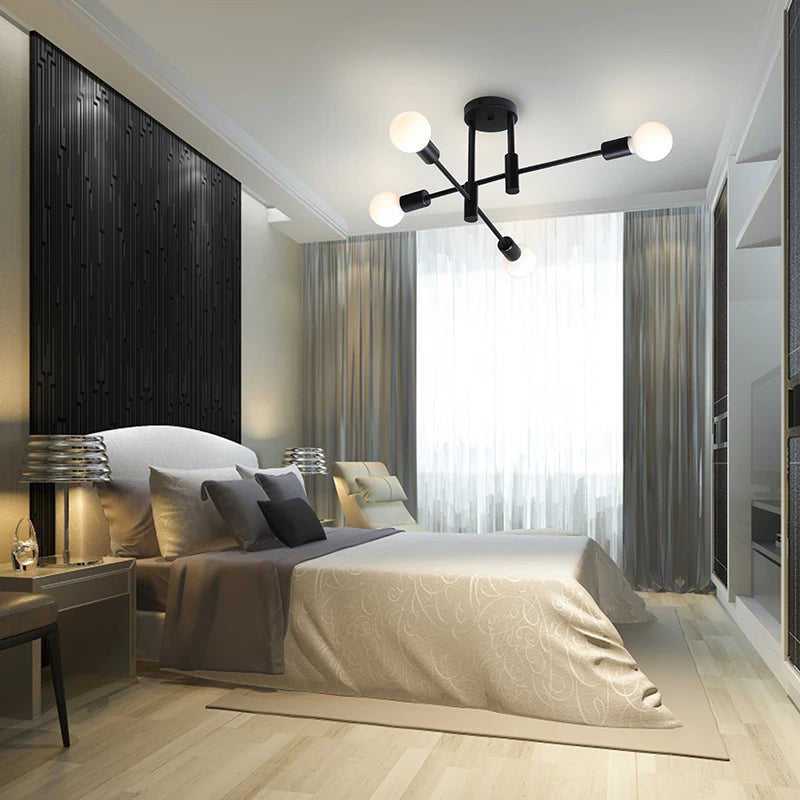 lustre led nordique avec branches créative simple luxe - vue 8 sur 7
