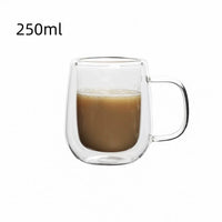 Tasse double paroi verre borosilicate avec anse thermique