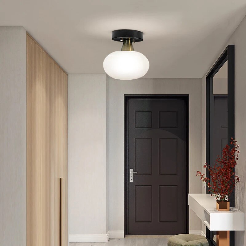 Plafonnier moderne verre maison LED déco lumiere - vue 4 sur 8