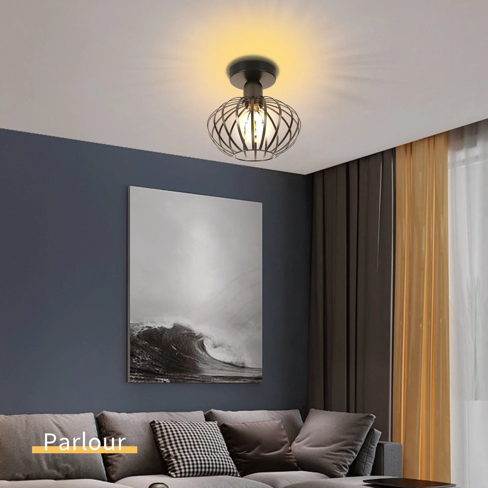 plafonnier moderne en fer nordique led pour décoration intérieure - vue 4 sur 7