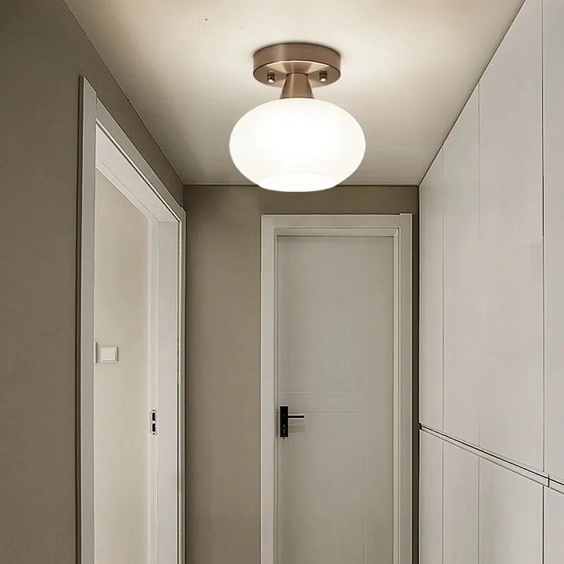 Plafonnier moderne verre maison LED déco lumiere - vue 5 sur 8