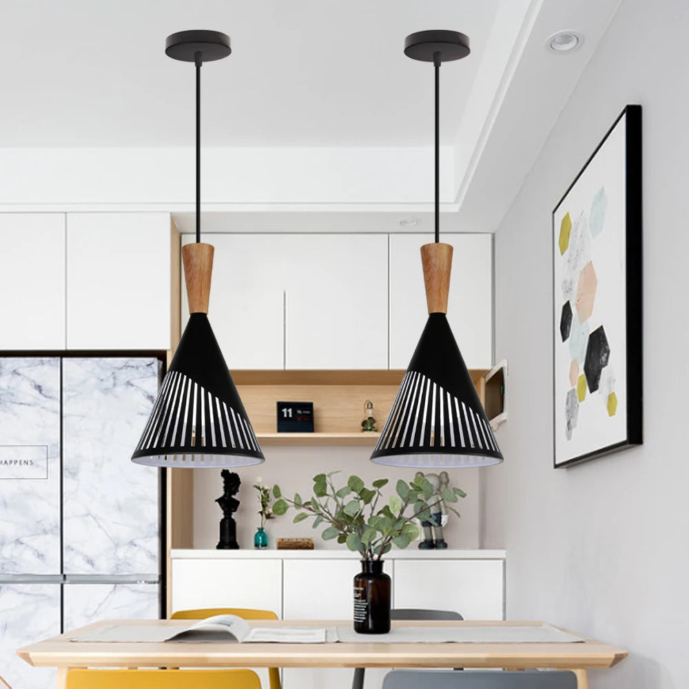 suspension design nordique moderne abat-jour industriel rétro décoratif - vue 4 sur 9