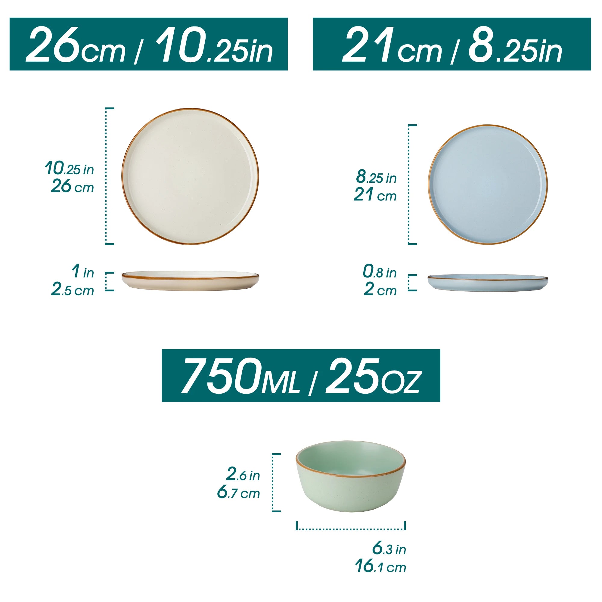 service de table gres assiettes bol style moderne - vue 2 sur 6