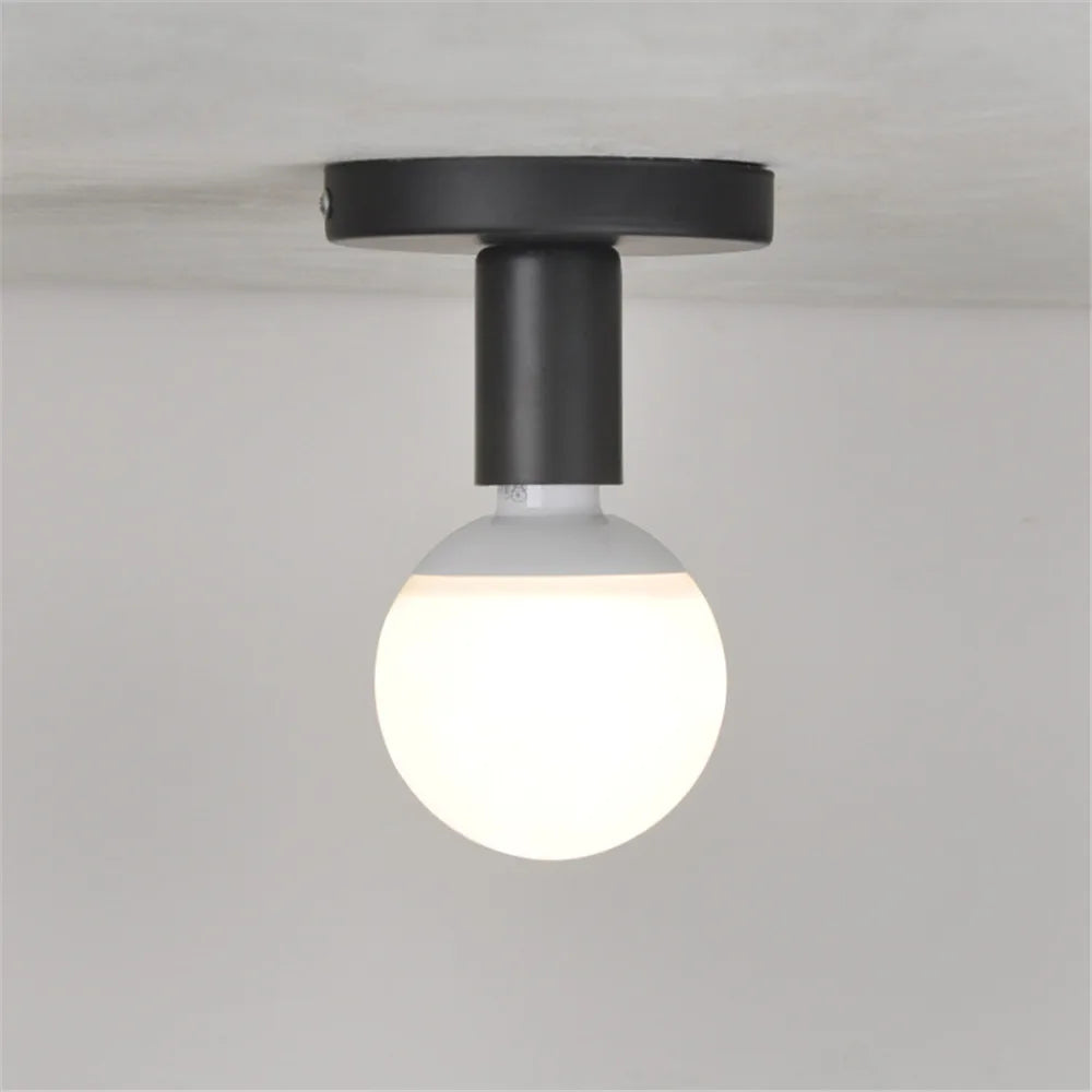 Plafonnier Simple rétro industriel en métal E27 plafonnier pour salon balcon étude salle à manger chambre allée décor à la maison - vue 3 sur 9
