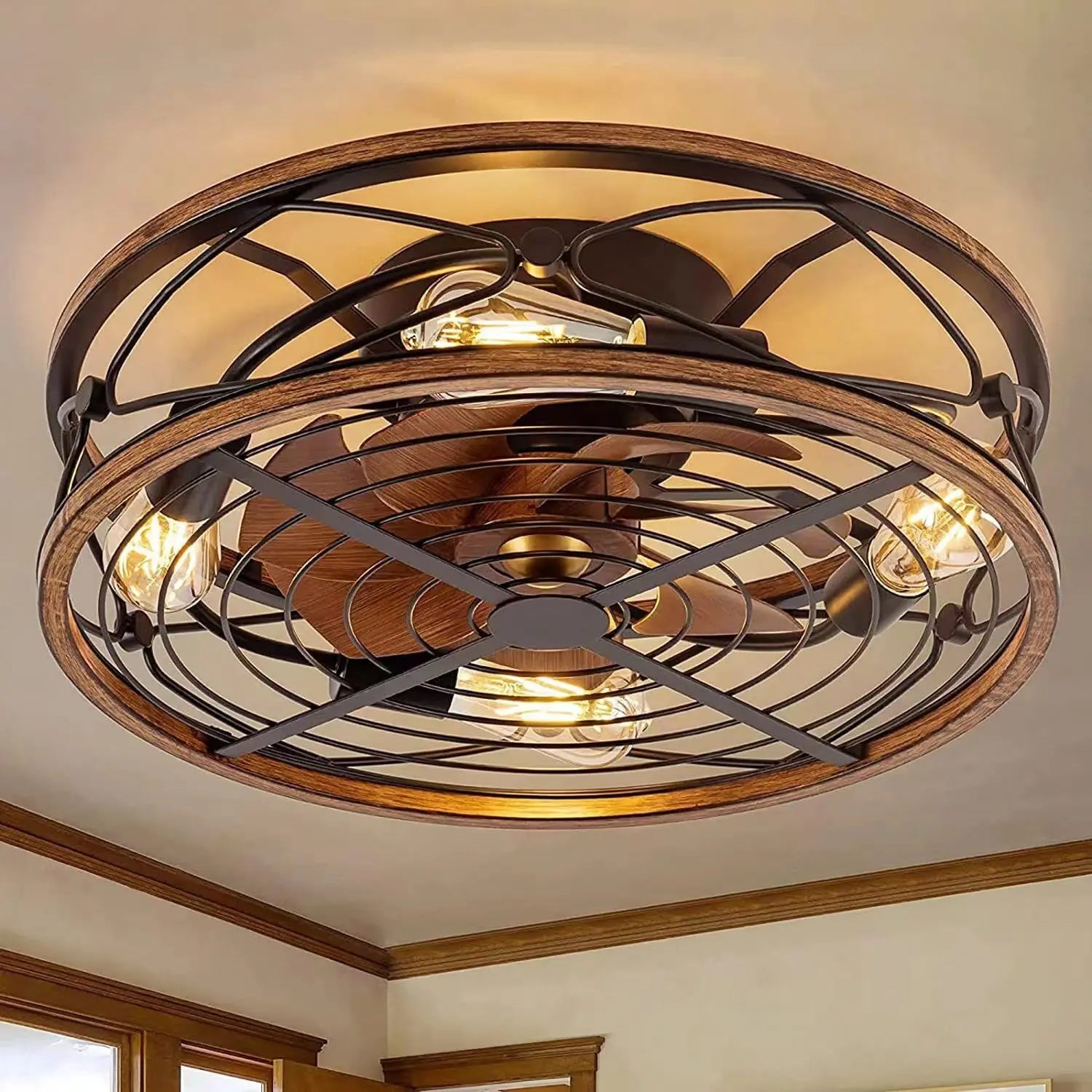 Salon plafonnier Invisible ventilateur lumière moteur à courant continu 110V 220V étude salle à manger lumière nordique moderne chambre ventilateur de plafond lumière - vue 3 sur 6
