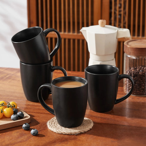set tasses café grès motif moderne grande capacité
