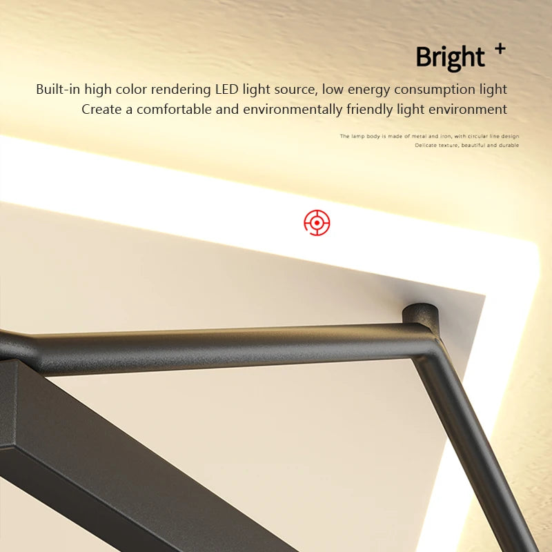 lustre led carré moderne pour éclairage décoratif intérieur - vue 6 sur 12