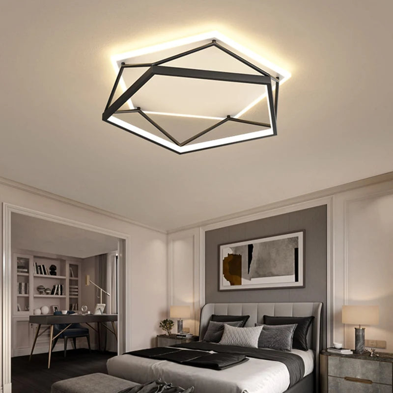 lustre led carré moderne pour éclairage décoratif intérieur - vue 4 sur 12