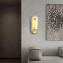 Applique murale LED ronde en marbre et cuivre doré