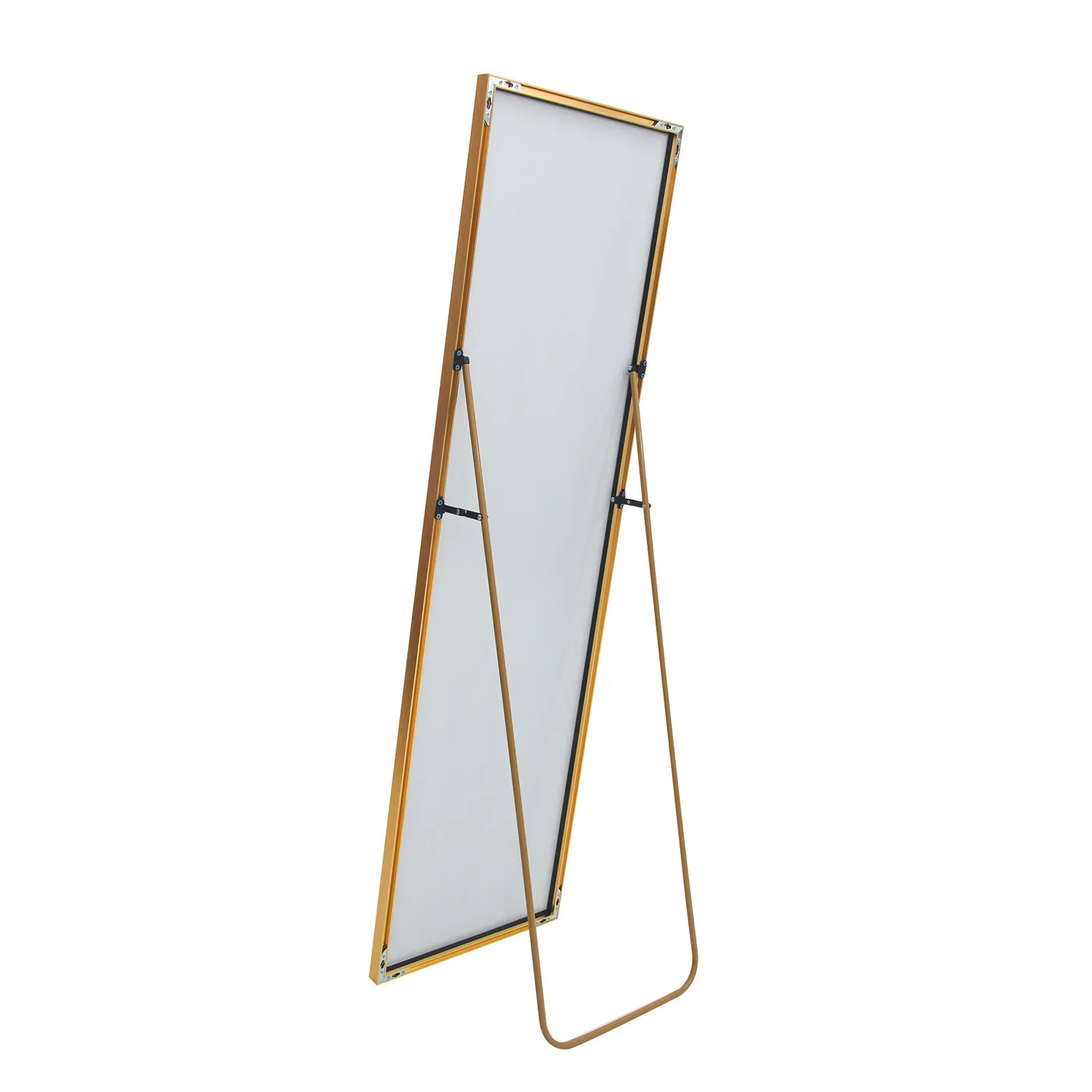 1620x530mm gold full-length mirror,vertical,suspended or wall mounted mirror with bracket,made aluminum alloy rectangular frame - vue 4 sur 6