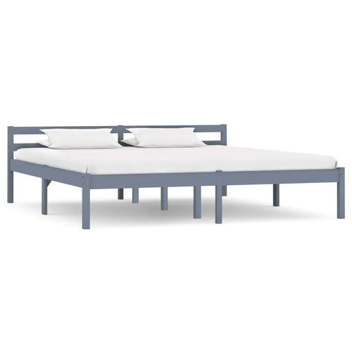 Single Double Metal Bed Frame White gray core Slats Platform Easy Assembly Heavy Duty don Free bedframs, No Box Spring - vue 8 sur 7