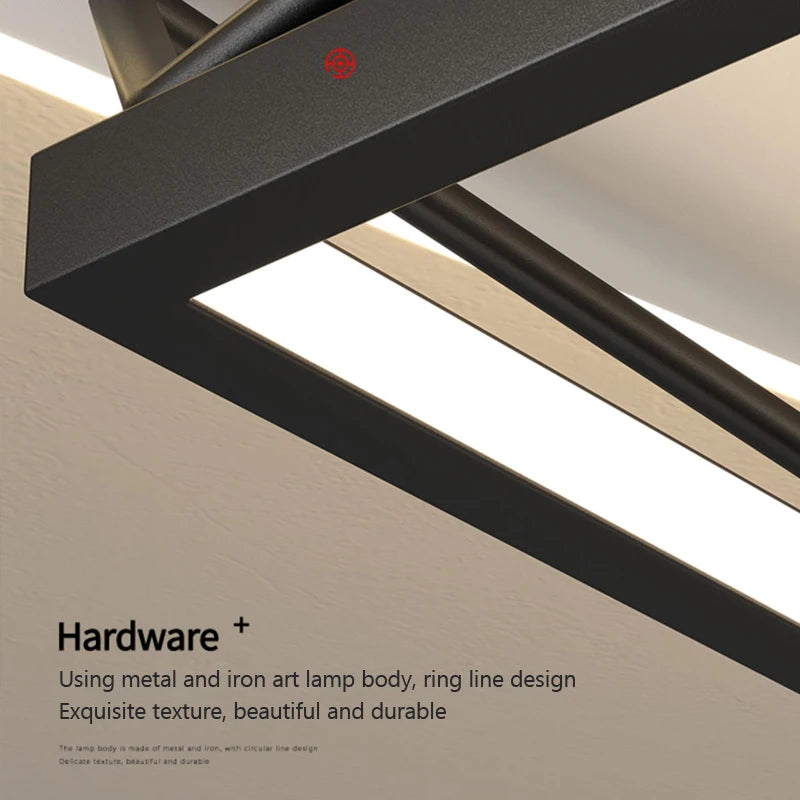 lustre led carré design moderne pour éclairage intérieur minimaliste - vue 7 sur 12