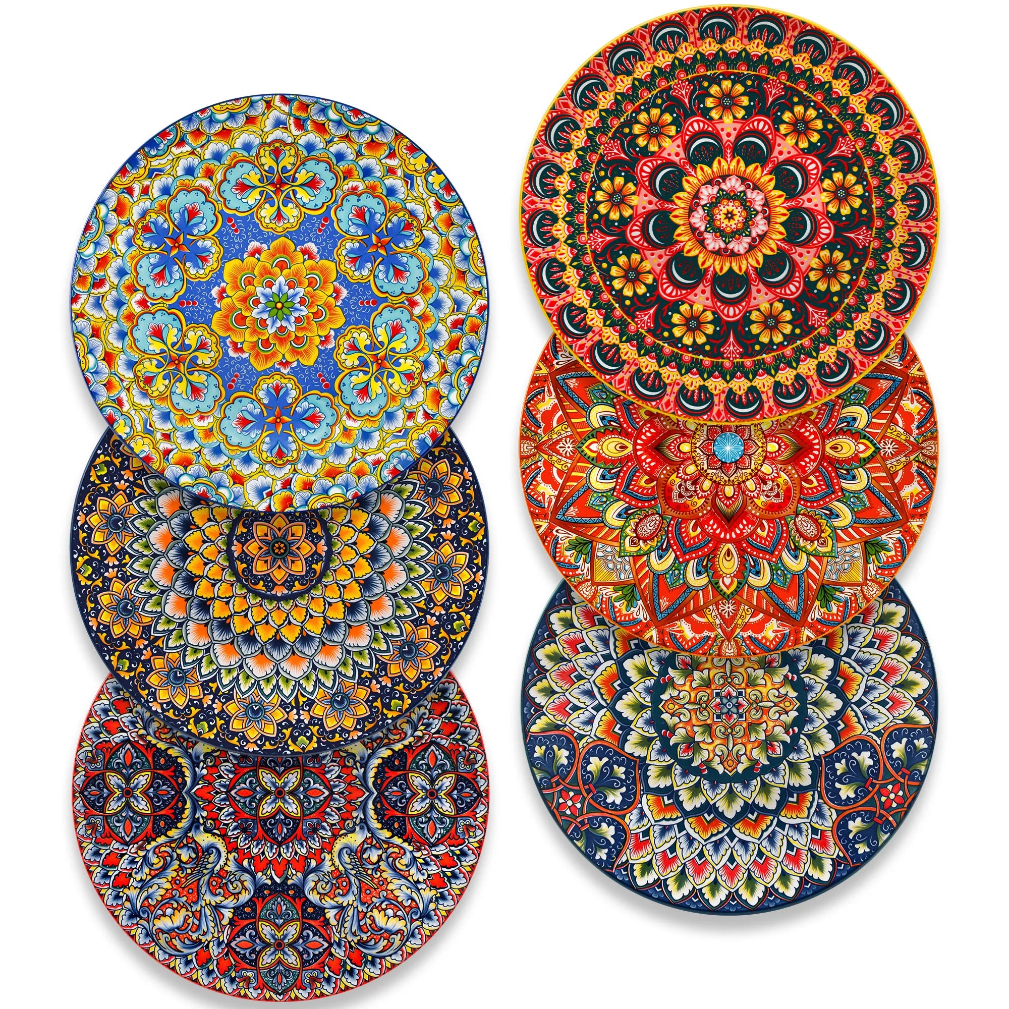 Service de table ceramique motif floral bohème complet