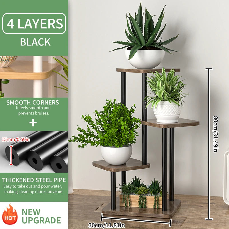 support en bois pour plantes et pots de fleurs intérieur - vue 8 sur 12