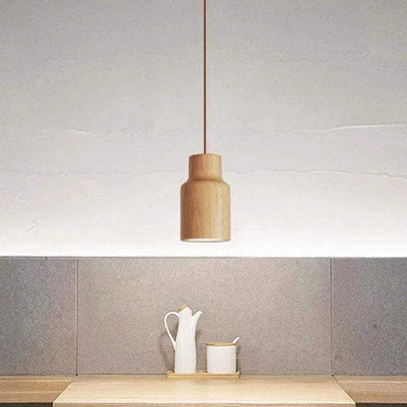 lampe suspendue nordique en bois luminaire décoratif d'intérieur