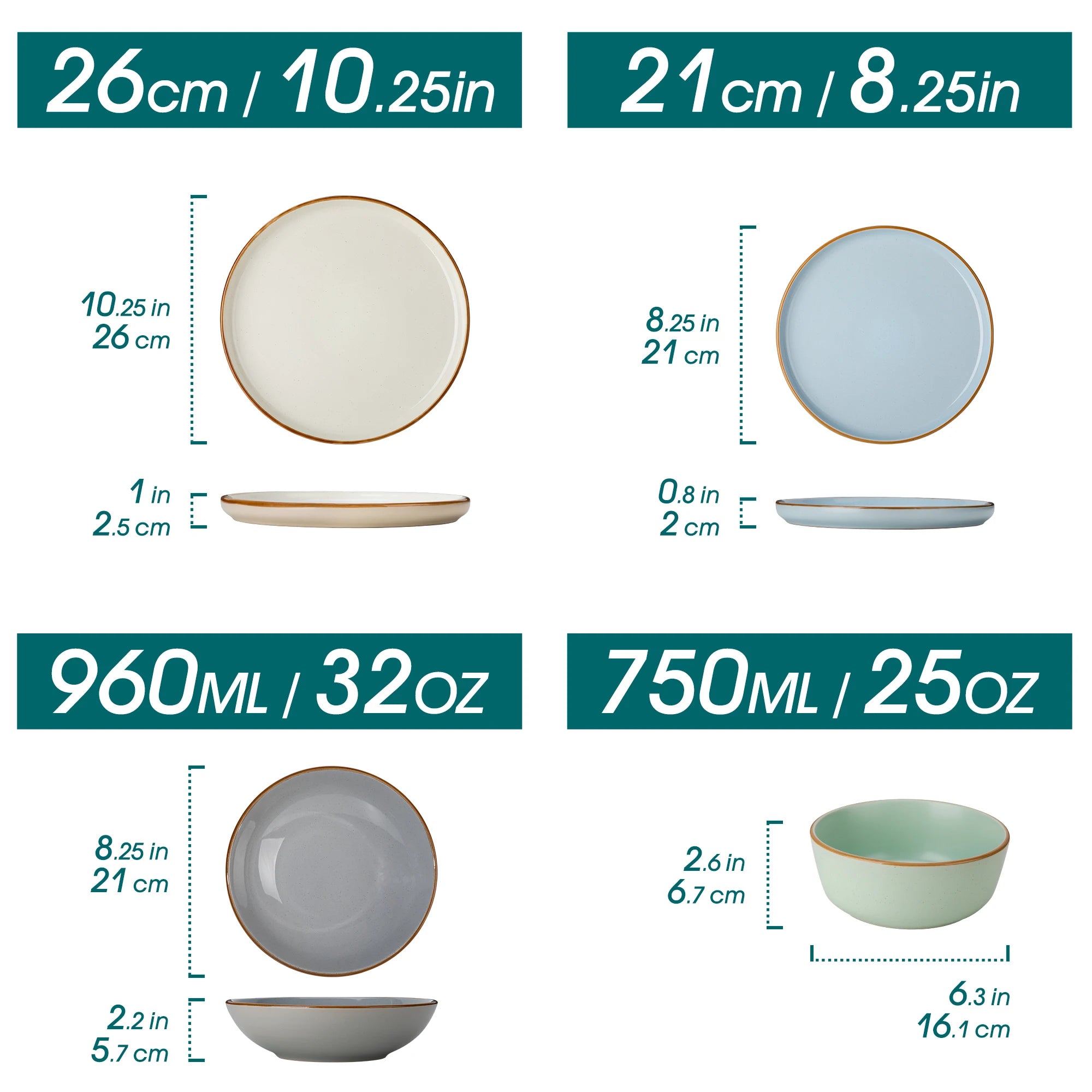 Service de table gres style moderne 16 pieces - vue 3 sur 7