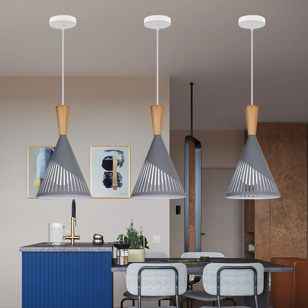 suspension design nordique moderne abat-jour industriel rétro décoratif - vue 6 sur 9