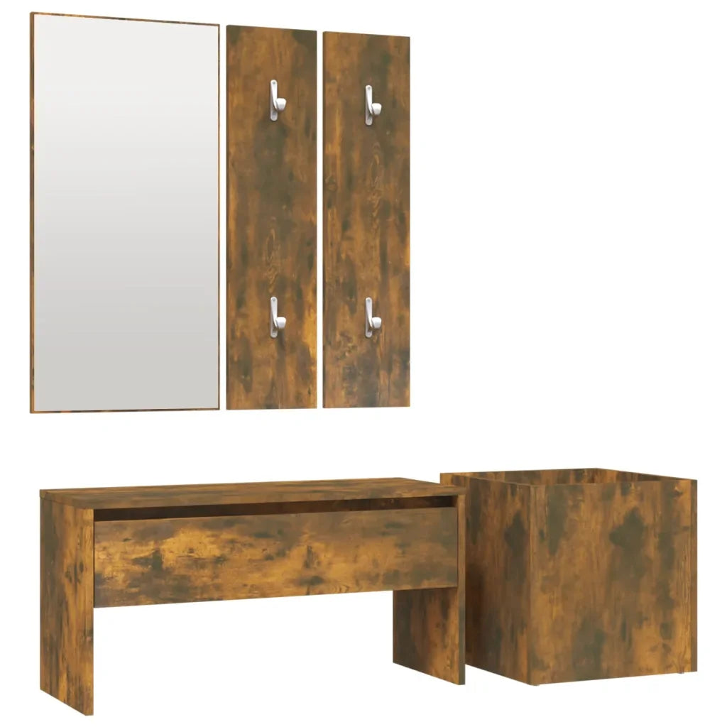 Allway Furniture Set Storage Ottoman Hallway Bench,Mirror cloths, Rack Panels plant Box for Living Room Room Entryway - vue 8 sur 12