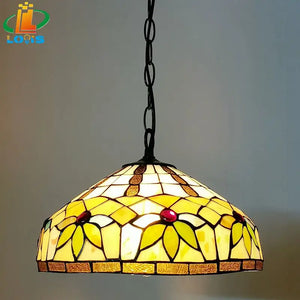 Tiffany leaf chandelier creative lighting for café restaurant bar