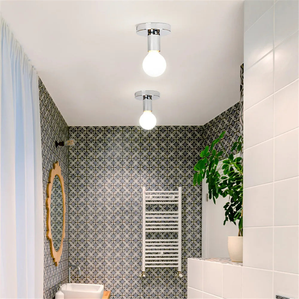 Plafonnier Simple rétro industriel en métal E27 plafonnier pour salon balcon étude salle à manger chambre allée décor à la maison - vue 5 sur 9