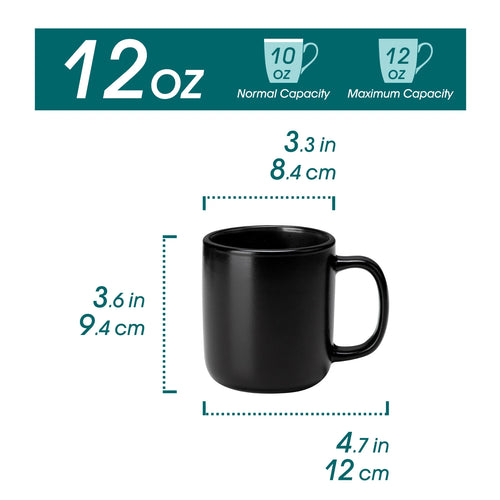 Ensemble tasses café grès mat design moderne 460ml