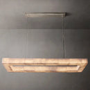 Lustre Rétro américain rectangulaire LED marbre noir plafond éclairage pour salle à manger