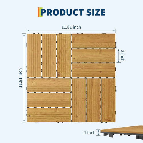 Dalles terrasse bois acacia clipsables 305mm interieur exterieur - vue 5 sur 8
