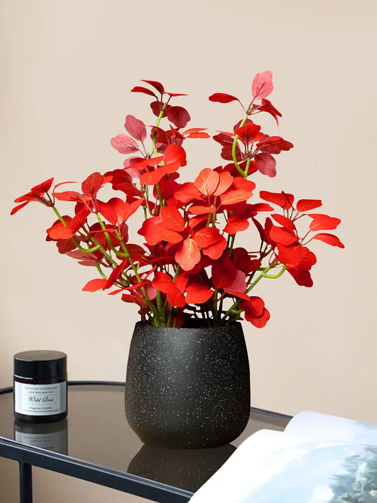 plantes artificielles schefflera trèfle et eucalyptus pour décoration maison - vue 2 sur 10