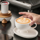 Tasse latte ceramique avec soucoupe style minimal 270ml