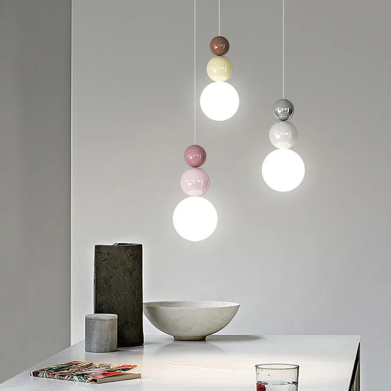 lampe led suspendue minimaliste nordique 2/3 têtes éclairage décoratif applique murale