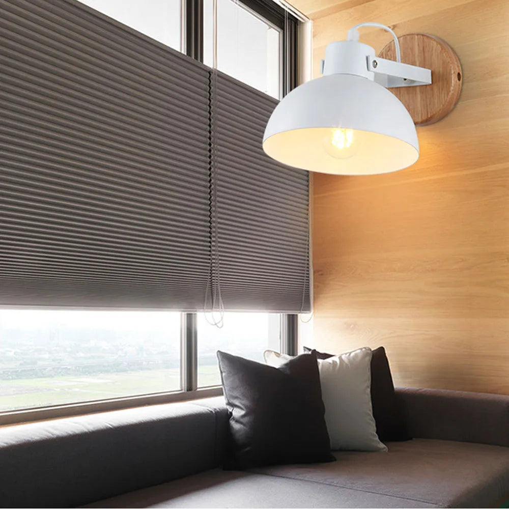 Applique murale industrielle nordique lumières Wandlamp rétro Applique murale en bois E27 LED intérieur chambre salle de bains balcon Bar allée éclairage - vue 5 sur 8