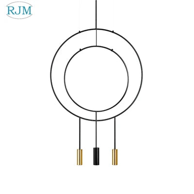 Nordic designer creative circular metal pendant light - vue 11 sur 12