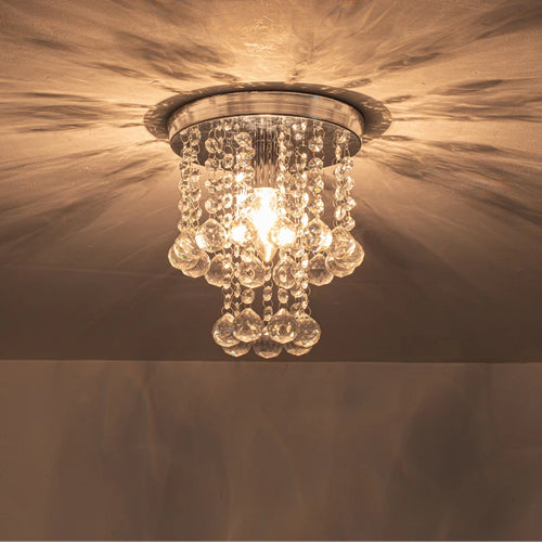 suspension en cristal doré et argenté décoratif