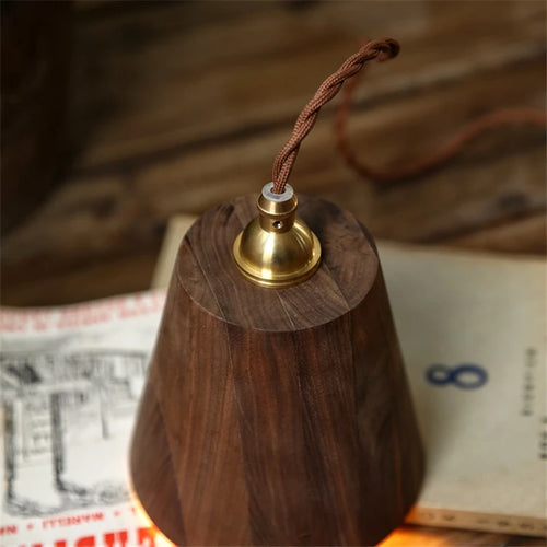 Vintage wooden loft LED pendant lamp for home lighting - vue 3 sur 6