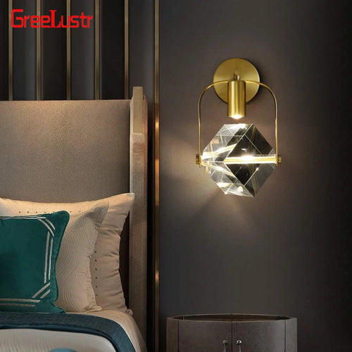 Applique murale led cristal luxe moderne décor intérieur maison chevet allée entrée. - vue 7 sur 13