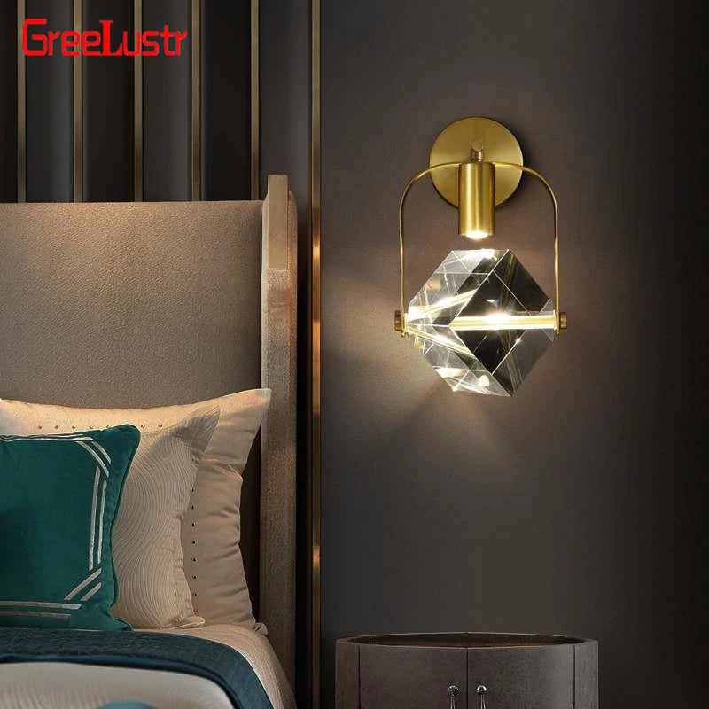 Applique murale led cristal luxe moderne décor intérieur maison chevet allée entrée. - vue 6 sur 13