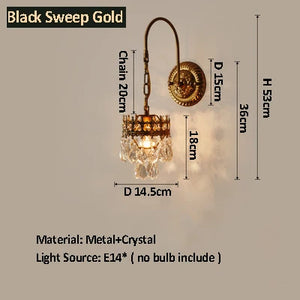 Luxury crystal wall light for indoor and outdoor decoration