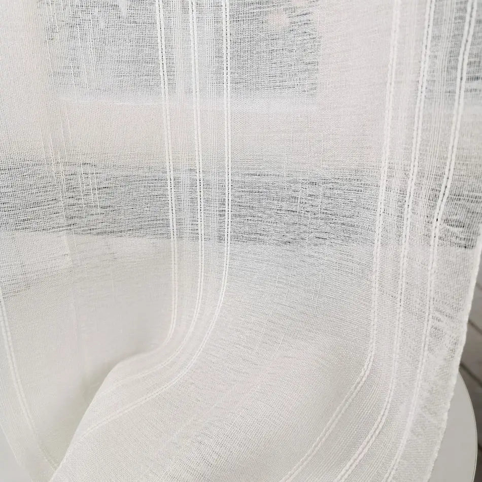 Rideau rayé style européen rétro tissu texturé décoratif - vue 3 sur 6