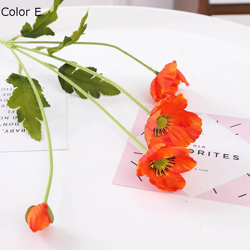 nouveau décor de jardin fleurs de pavot artificielles pour fête - vue 16 sur 26
