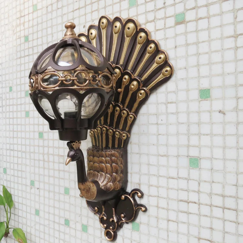 applique murale Style européen rétro paon Led hôtel Art balcon Villa porte lumière adapté à l'éclairage intérieur/extérieur - vue 4 sur 11