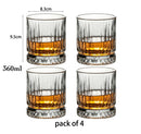 lot 4 verres whisky relief old fashioned crystal